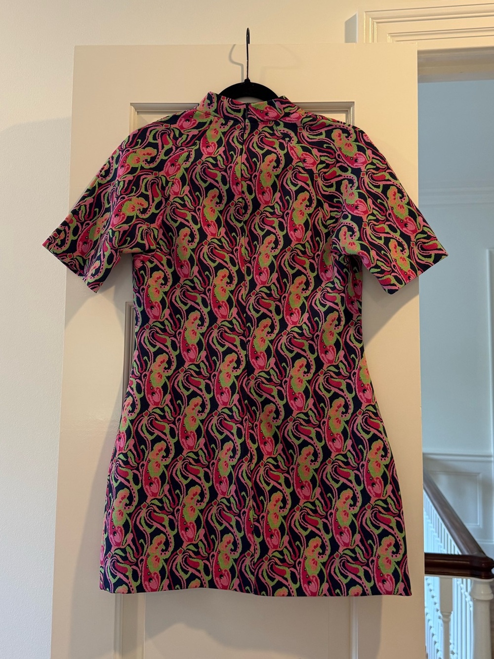 Zara Pink and Black Paisley Short Sleeve Tunic